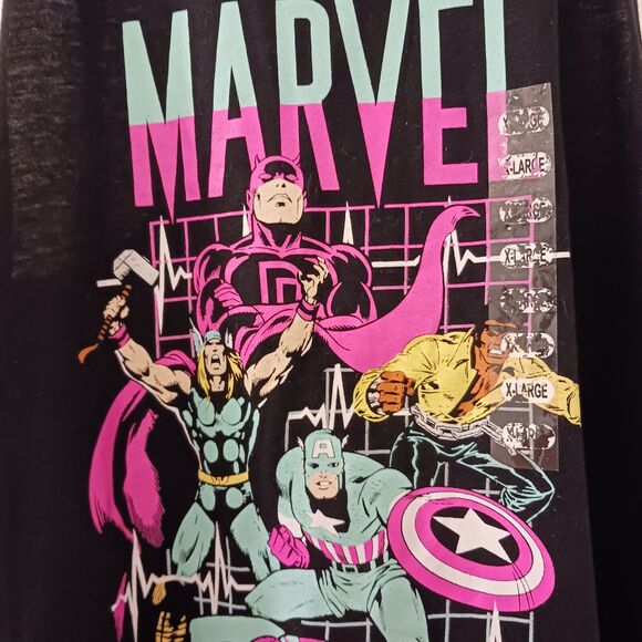 Marvel Comics Tank Top Sz XL Black Open Racer Back Sleeveless Graphic Print NEW - Picture 6 of 13